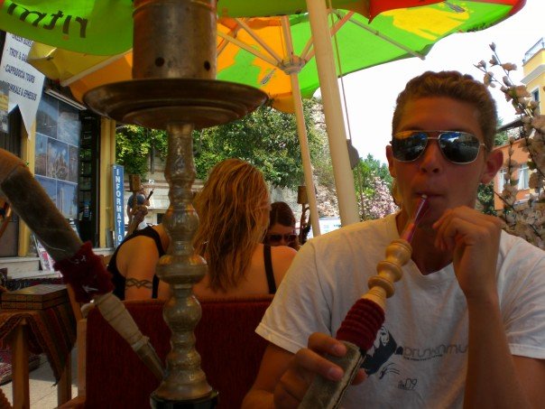 A guy smoking Hookah in Istanbul