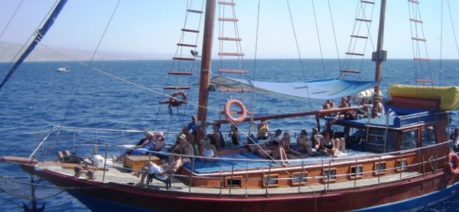 A sailing yacht in Eilat Israel