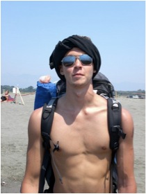 backpacker at the beach in albania