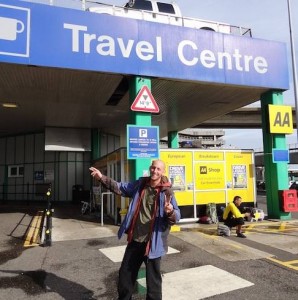 hitchhiking onto the ferry at Dover port