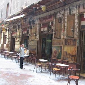 hookah bar in a back alley of cairo