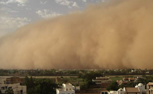 an intense dust storm in khartoum