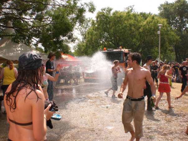 a free shower at sziget festival in budapest hungary