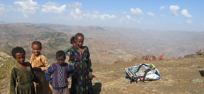 a few countryside kids in Ethiopia