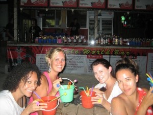 girls partying on the beach in thailand