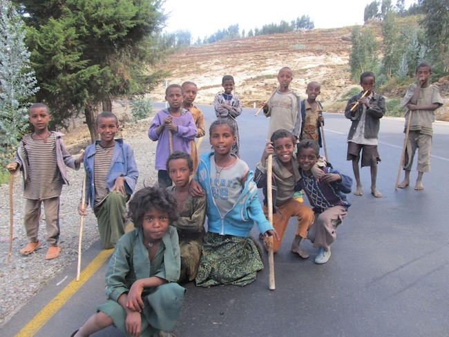 ethiopian kids playing near lalibela ethiopia