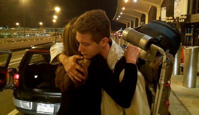 Reuniting with my mother at Newark Airport