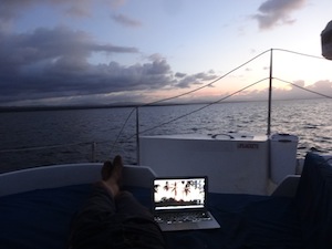 my office on the sailing yacht