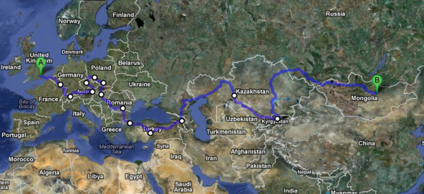 Our Route takes us through 19 countries.