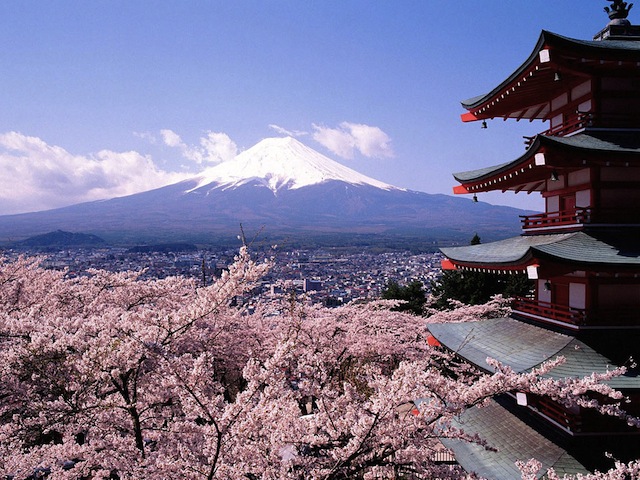 Mt. Fuji in April. 