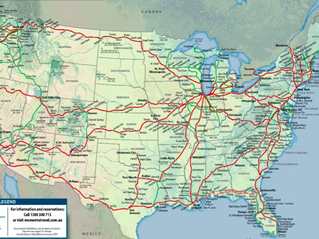 Amtrak rail map