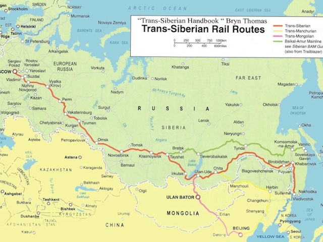Trans Siberian Railway map