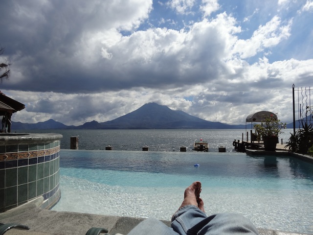 Keeping calm pool side in Guatemala
