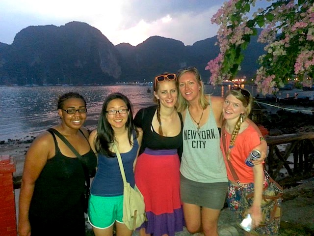 With fellow teachers on a trip to Thailand