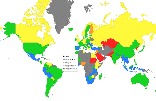 Best Countries For Backpacking Interactive World Map