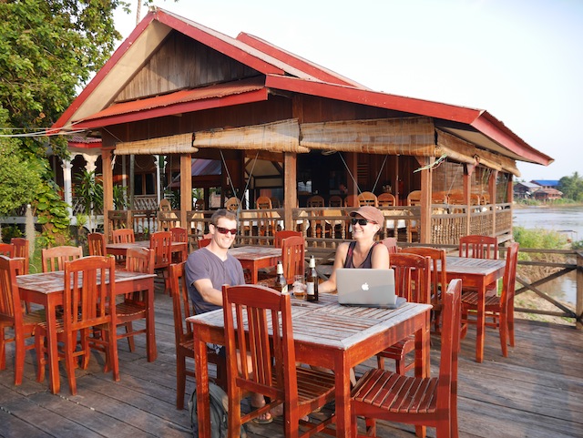 Sunset beers with travel bloggers