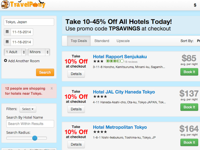 Significant discounts on high-end hotels in Tokyo