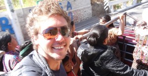 hanging from a truck in guatemala